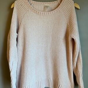 CALIA by Carrie Underwood Soft Pink Ribbed Split Sleeve Sweater